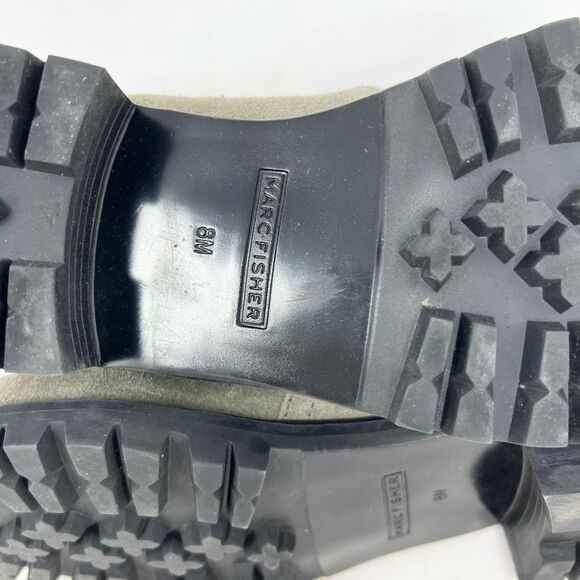 Marc Fisher Vortex Ankle Suede Boots Women's 8 Gray Almond Toe Side Zip - Picture 7 of 10